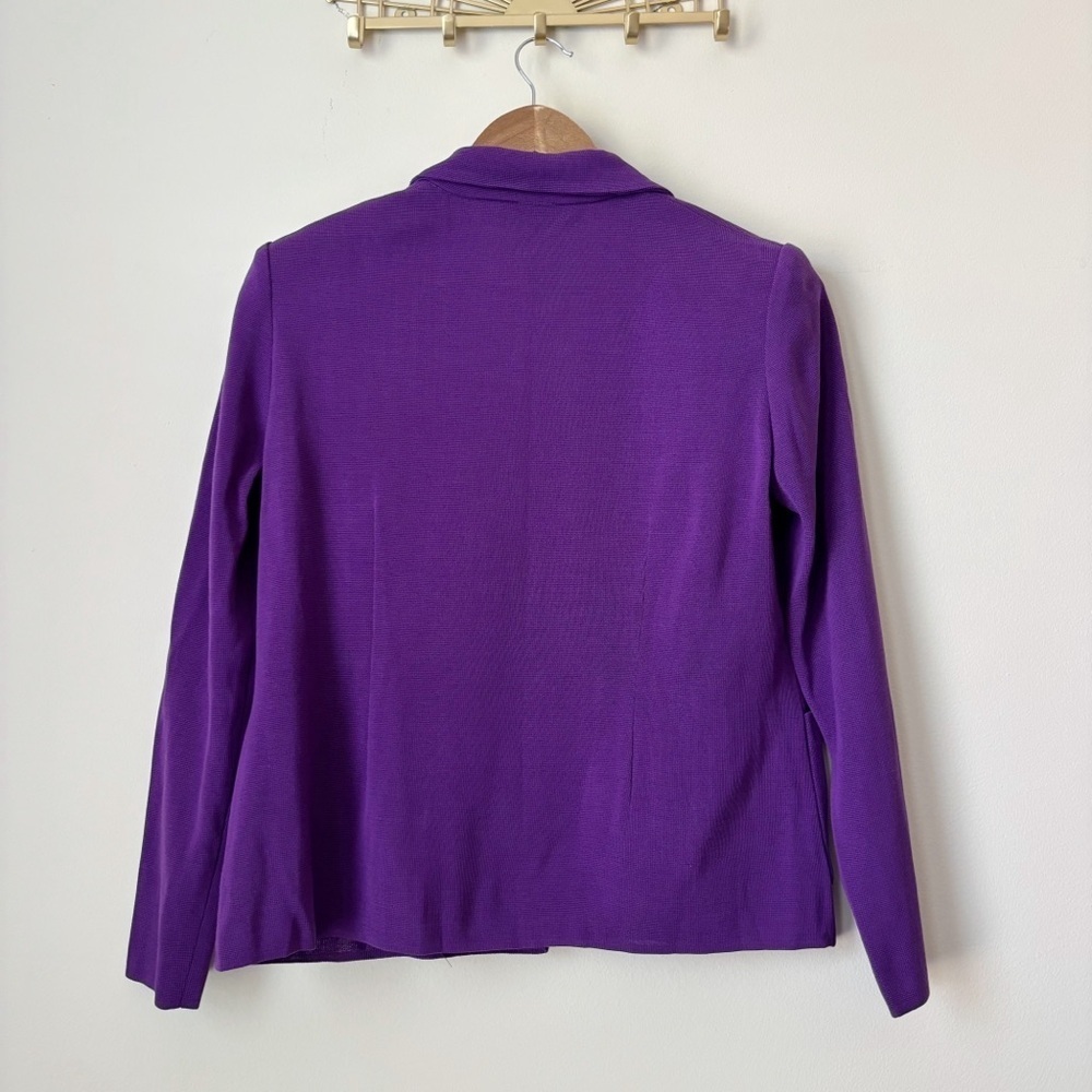 Misook Purple Pintuck Angelique Knit Jacket PXL Petite Luxury Workwear - Picture 5 of 8